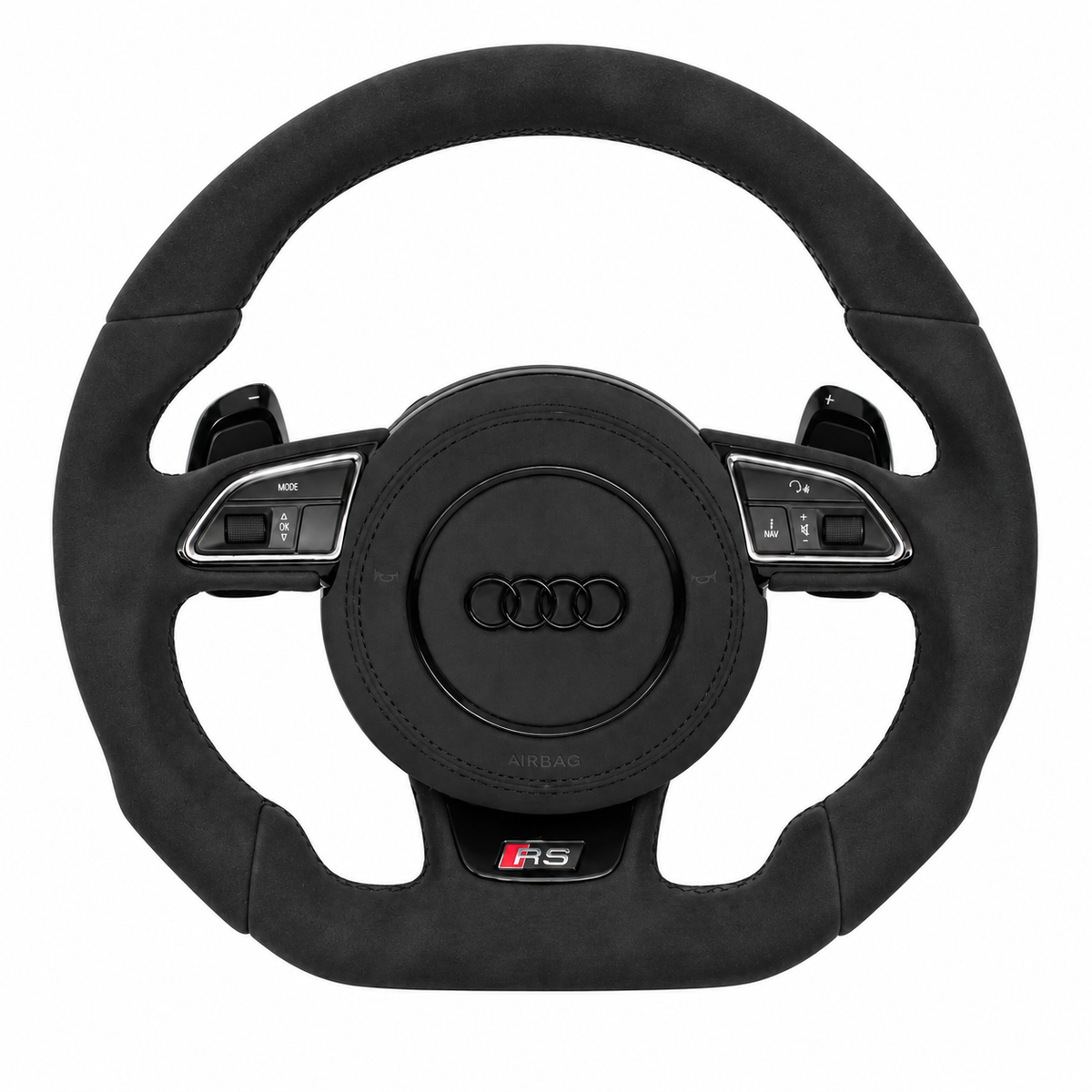 Carbon-Alcantara Lenkrad Audi A3 A4 A5 8P B8 – Oben Alcantara, Seitlich Alcantara, Naht schwarz