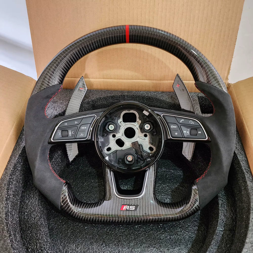 Carbon - Alcantara Lenkrad für Audi A3/A4/A5 S3/S4/S5 RS3 8V RS4 RS5 B9 Nicht-Schaltwippen-kompatibel