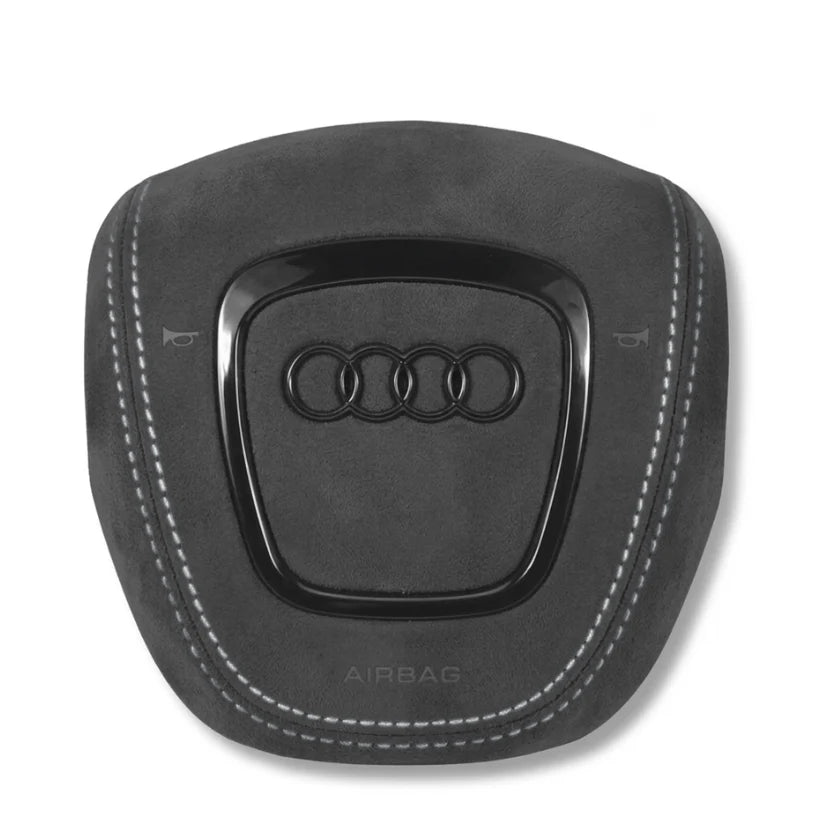 Airbag Cover Audi A3 A4 B7 8P – Alcantara, Naht weiß