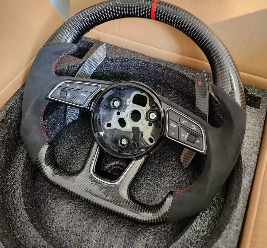 Carbon - Alcantara Lenkrad für Audi A3/A4/A5 S3/S4/S5 RS3 8V RS4 RS5 B9 Nicht-Schaltwippen-kompatibel